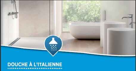 Douche à l'italienne : canivelle Touch